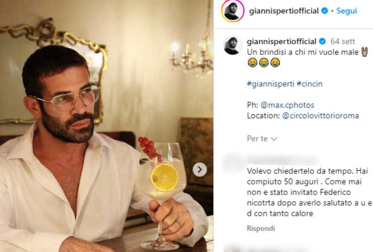 Gianni Sperti foto Instagram