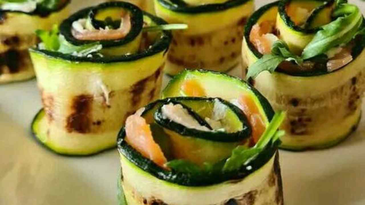 Involtini di zucchine e salmone