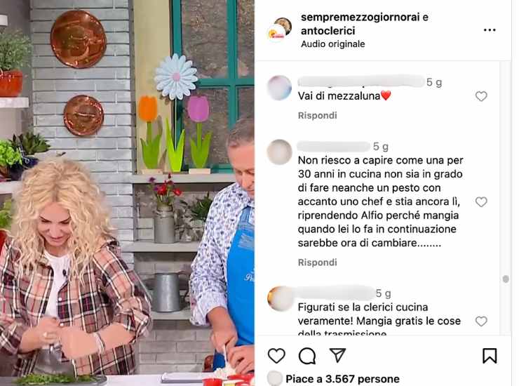 Antonella Clerici smascherata in diretta tv - iFood (Fonte Instagram @èsempremezzogiornorai)