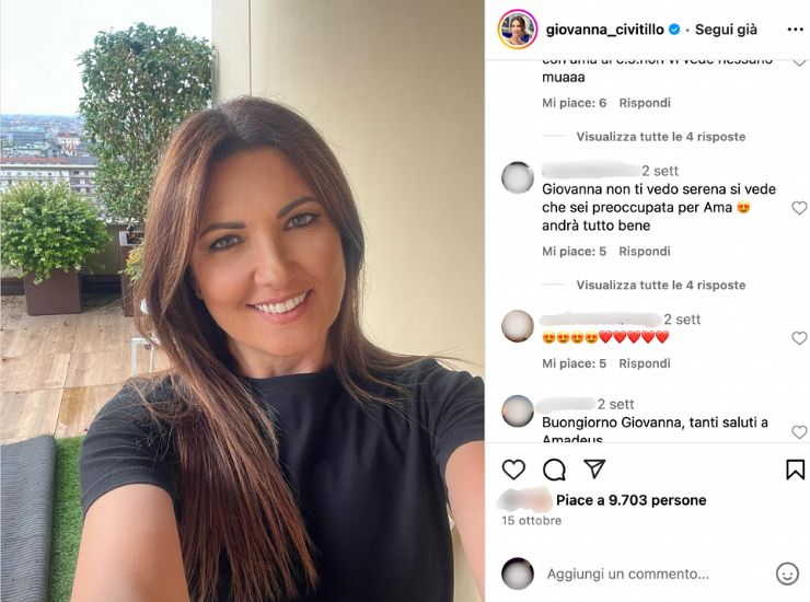 Giovanna Civitillo preoccupata per Amadeus - iFood (Fonte Foto Instagram @giovanna_civitillo)