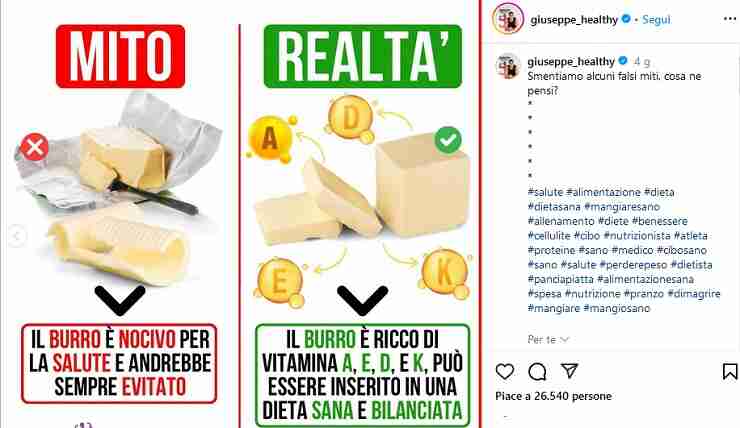 Burro, tutte le proprietà - Ifood.it - 20241122