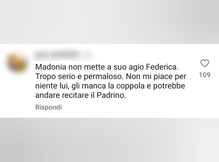 Commento Instagram su Angelo Madonia