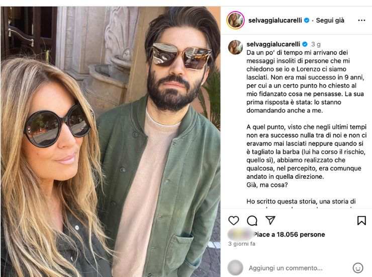 Selvaggia Lucarelli a ruota libera si Lorenzo Biagiarelli - iFood (Fonte foto Instagram @selvaggialucarelli)