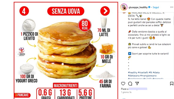 La ricetta per i pancake senza uova - iFood.it - 20241219